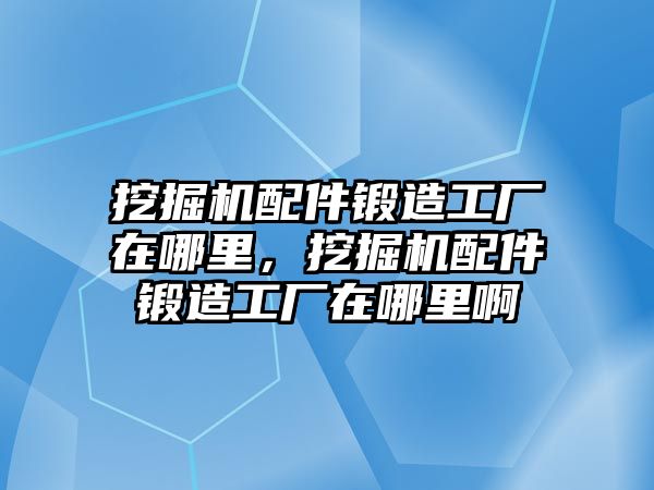 挖掘機配件鍛造工廠在哪里，挖掘機配件鍛造工廠在哪里啊