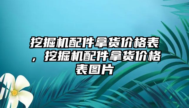 挖掘機配件拿貨價格表，挖掘機配件拿貨價格表圖片