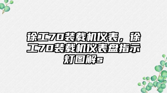 徐工70裝載機儀表，徐工70裝載機儀表盤指示燈圖解s