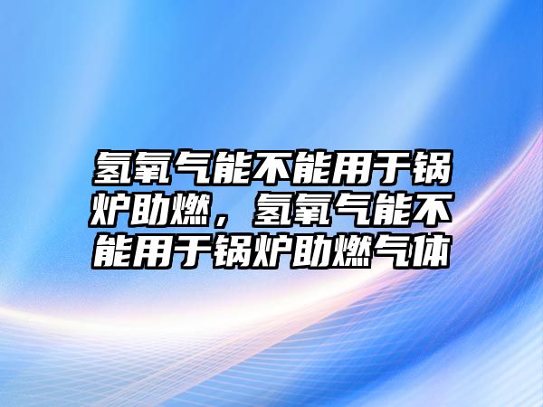 氫氧氣能不能用于鍋爐助燃，氫氧氣能不能用于鍋爐助燃氣體