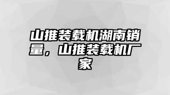 山推裝載機湖南銷量，山推裝載機廠家