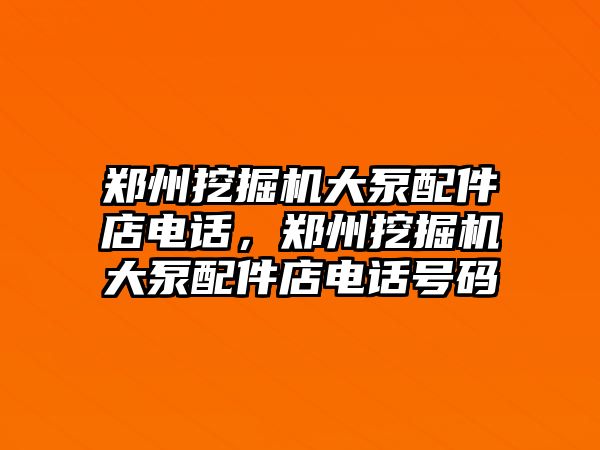 鄭州挖掘機大泵配件店電話，鄭州挖掘機大泵配件店電話號碼