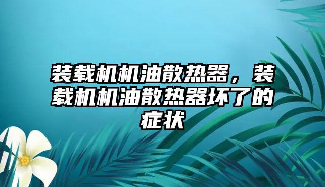 裝載機機油散熱器，裝載機機油散熱器壞了的癥狀