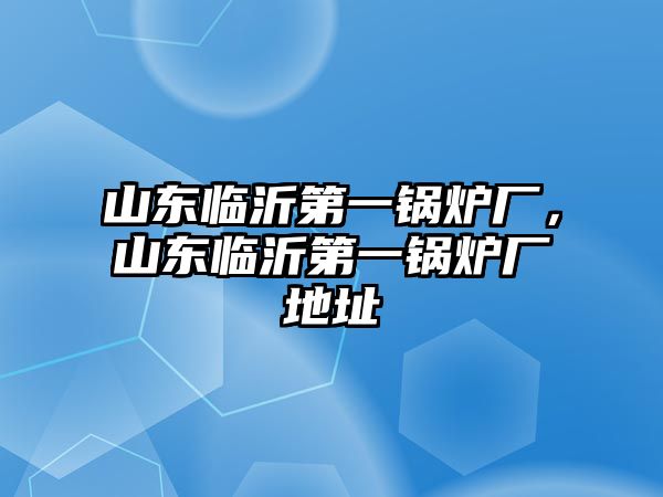 山東臨沂第一鍋爐廠，山東臨沂第一鍋爐廠地址