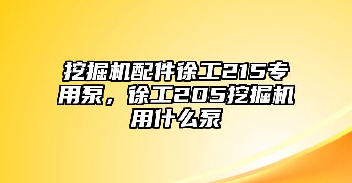 挖掘機配件徐工215專用泵，徐工205挖掘機用什么泵