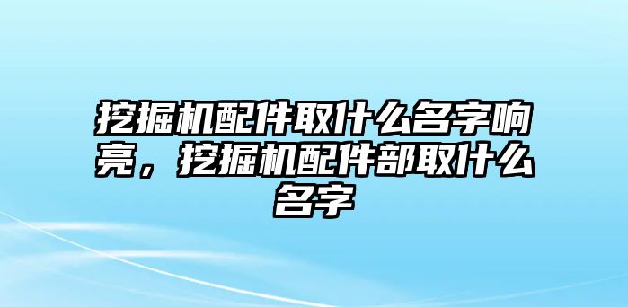 挖掘機配件取什么名字響亮，挖掘機配件部取什么名字