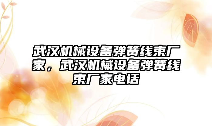 武漢機械設(shè)備彈簧線束廠家，武漢機械設(shè)備彈簧線束廠家電話