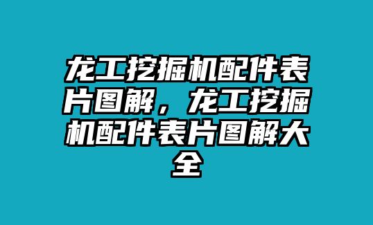 龍工挖掘機(jī)配件表片圖解，龍工挖掘機(jī)配件表片圖解大全