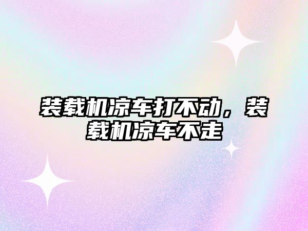 裝載機涼車打不動，裝載機涼車不走