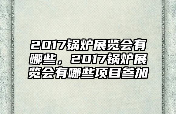 2017鍋爐展覽會(huì)有哪些，2017鍋爐展覽會(huì)有哪些項(xiàng)目參加