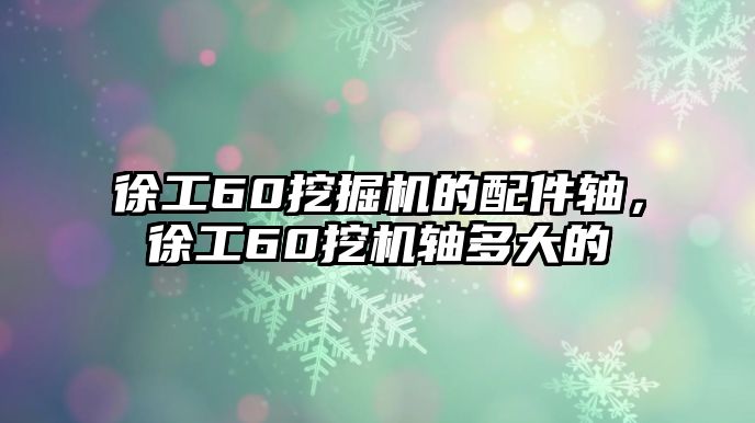 徐工60挖掘機的配件軸，徐工60挖機軸多大的