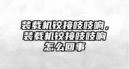 裝載機(jī)鉸接吱吱響，裝載機(jī)鉸接吱吱響怎么回事