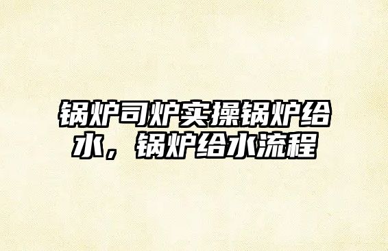 鍋爐司爐實操鍋爐給水，鍋爐給水流程