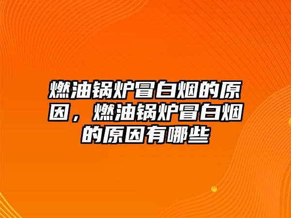 燃油鍋爐冒白煙的原因，燃油鍋爐冒白煙的原因有哪些