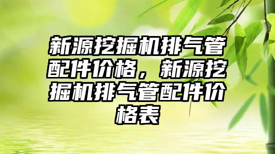 新源挖掘機排氣管配件價格，新源挖掘機排氣管配件價格表