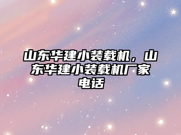 山東華建小裝載機，山東華建小裝載機廠家電話