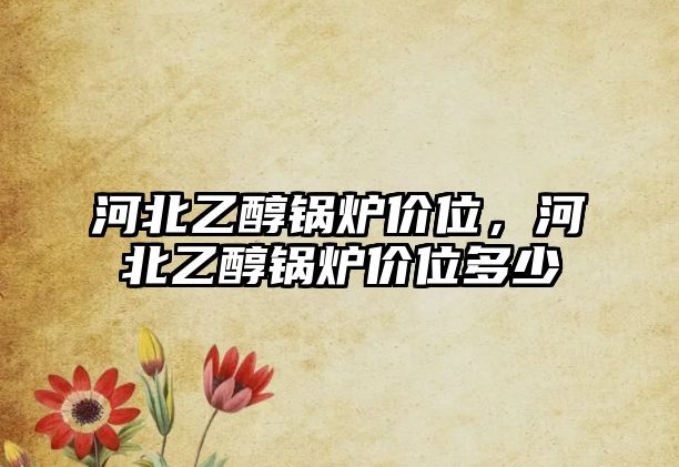 河北乙醇鍋爐價位，河北乙醇鍋爐價位多少