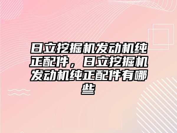 日立挖掘機發(fā)動機純正配件，日立挖掘機發(fā)動機純正配件有哪些