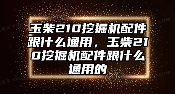 玉柴210挖掘機配件跟什么通用，玉柴210挖掘機配件跟什么通用的