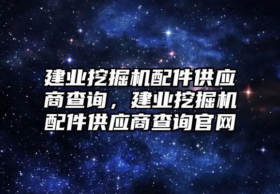 建業(yè)挖掘機配件供應(yīng)商查詢，建業(yè)挖掘機配件供應(yīng)商查詢官網(wǎng)