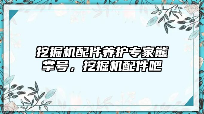 挖掘機配件養(yǎng)護專家熊掌號，挖掘機配件吧