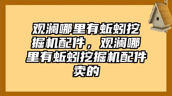 觀瀾哪里有蚯蚓挖掘機配件，觀瀾哪里有蚯蚓挖掘機配件賣的