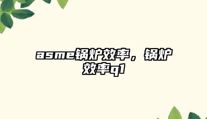 asme鍋爐效率，鍋爐效率q1