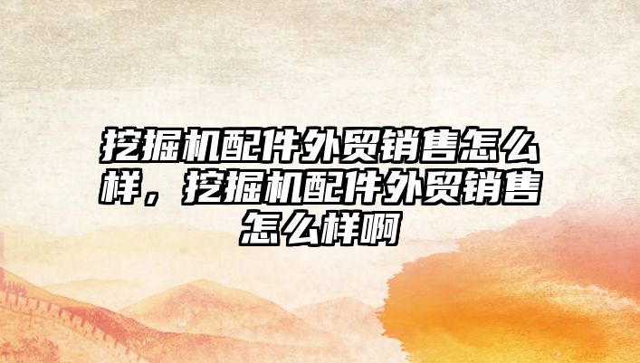 挖掘機配件外貿(mào)銷售怎么樣，挖掘機配件外貿(mào)銷售怎么樣啊