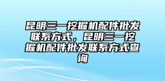 昆明三一挖掘機(jī)配件批發(fā)聯(lián)系方式，昆明三一挖掘機(jī)配件批發(fā)聯(lián)系方式查詢