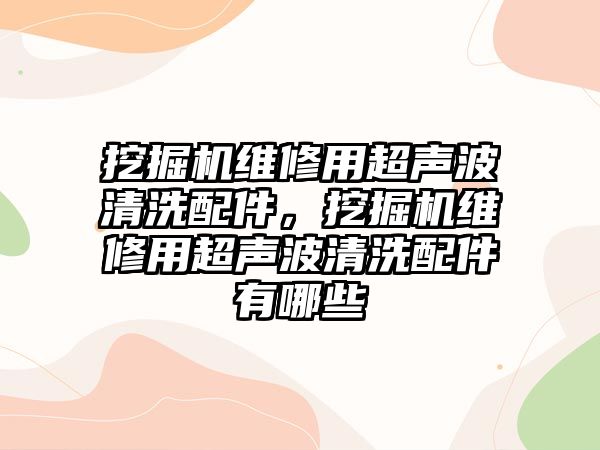 挖掘機(jī)維修用超聲波清洗配件，挖掘機(jī)維修用超聲波清洗配件有哪些