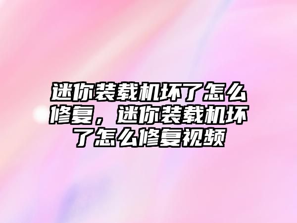 迷你裝載機(jī)壞了怎么修復(fù)，迷你裝載機(jī)壞了怎么修復(fù)視頻