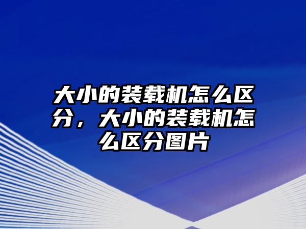 大小的裝載機(jī)怎么區(qū)分，大小的裝載機(jī)怎么區(qū)分圖片