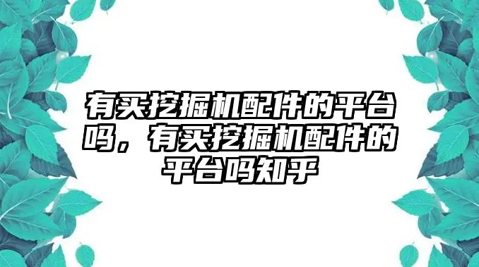 有買(mǎi)挖掘機(jī)配件的平臺(tái)嗎，有買(mǎi)挖掘機(jī)配件的平臺(tái)嗎知乎