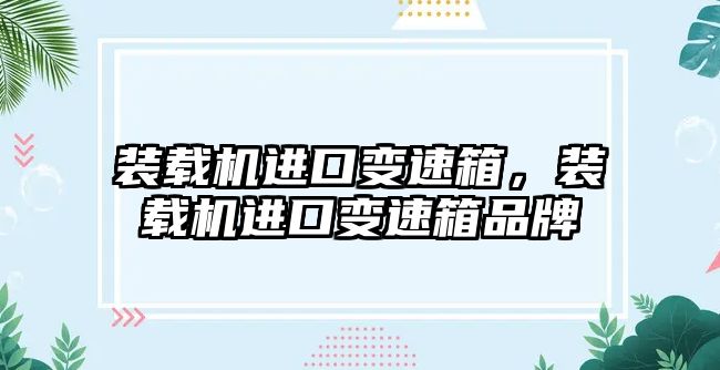 裝載機(jī)進(jìn)口變速箱，裝載機(jī)進(jìn)口變速箱品牌