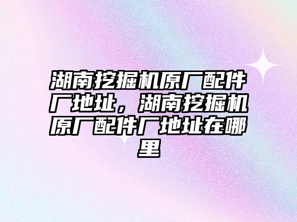 湖南挖掘機原廠配件廠地址，湖南挖掘機原廠配件廠地址在哪里