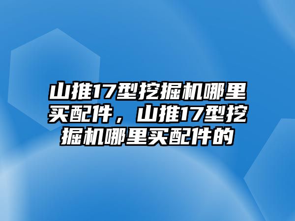 山推17型挖掘機哪里買配件，山推17型挖掘機哪里買配件的