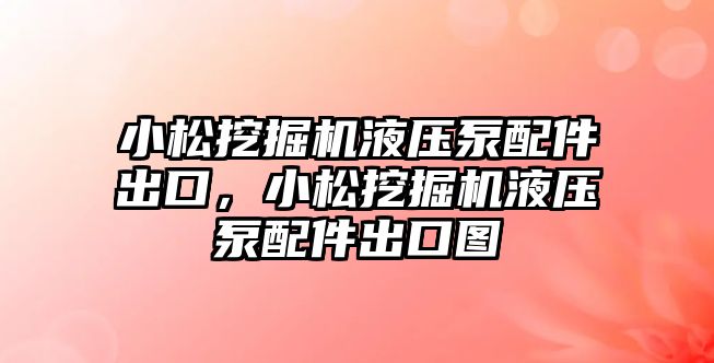 小松挖掘機液壓泵配件出口，小松挖掘機液壓泵配件出口圖