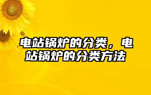 電站鍋爐的分類，電站鍋爐的分類方法