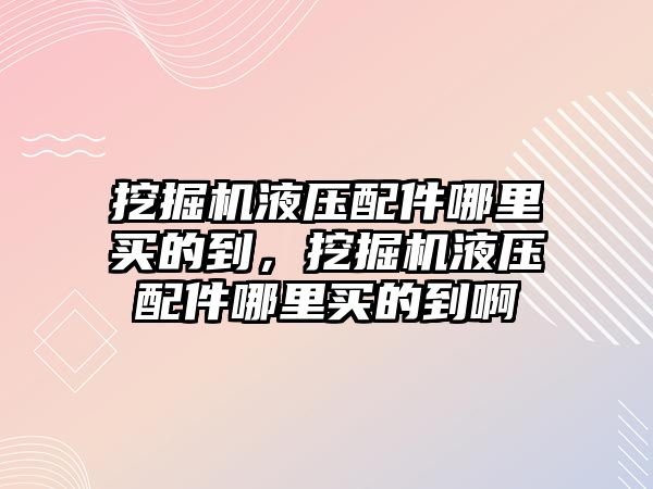 挖掘機(jī)液壓配件哪里買的到，挖掘機(jī)液壓配件哪里買的到啊