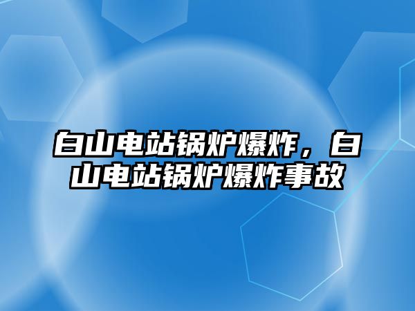 白山電站鍋爐爆炸，白山電站鍋爐爆炸事故