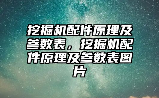 挖掘機配件原理及參數(shù)表，挖掘機配件原理及參數(shù)表圖片