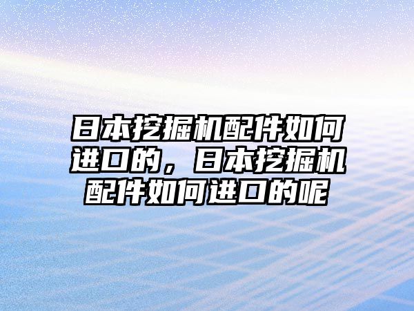 日本挖掘機(jī)配件如何進(jìn)口的，日本挖掘機(jī)配件如何進(jìn)口的呢