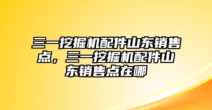 三一挖掘機配件山東銷售點，三一挖掘機配件山東銷售點在哪