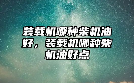 裝載機(jī)哪種柴機(jī)油好，裝載機(jī)哪種柴機(jī)油好點(diǎn)