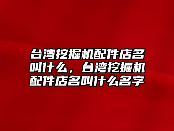 臺灣挖掘機配件店名叫什么，臺灣挖掘機配件店名叫什么名字