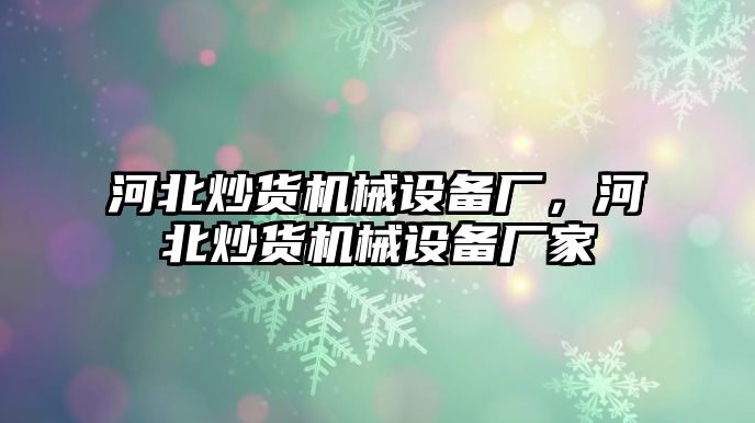 河北炒貨機械設備廠，河北炒貨機械設備廠家