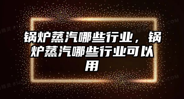 鍋爐蒸汽哪些行業(yè)，鍋爐蒸汽哪些行業(yè)可以用