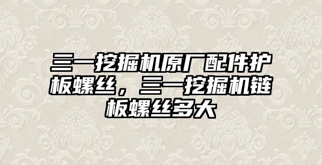 三一挖掘機原廠配件護板螺絲，三一挖掘機鏈板螺絲多大