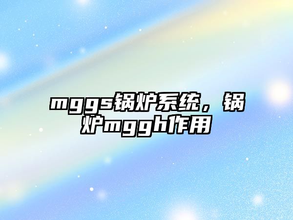 mggs鍋爐系統(tǒng)，鍋爐mggh作用