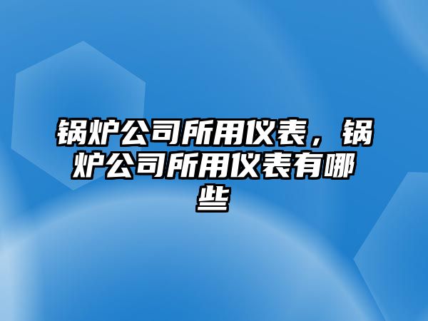 鍋爐公司所用儀表，鍋爐公司所用儀表有哪些